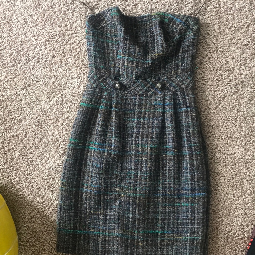 Trina Turk Strapless Wool Tweed Dress size 0